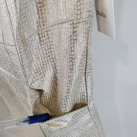 Dalia Pocked Silver Sleeveless Cocktail Dress Size 12 Womens Front pockets NWT - Picture 8 of 15